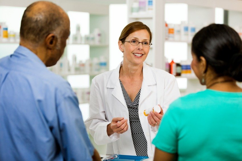 Senior Couple picking up prescription