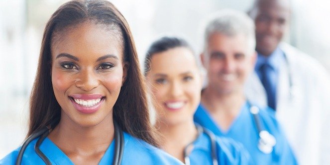 group of healthcare workers managing diabetes with insulin healthcare team