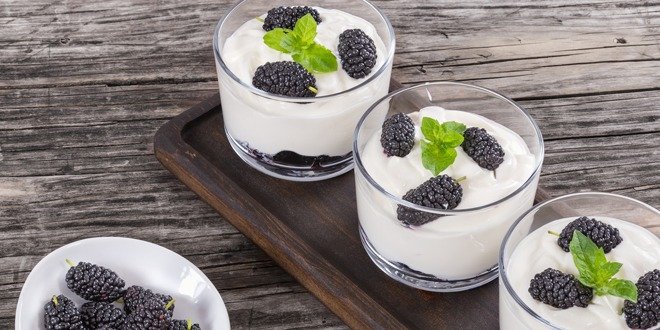 yogurt and mulberries