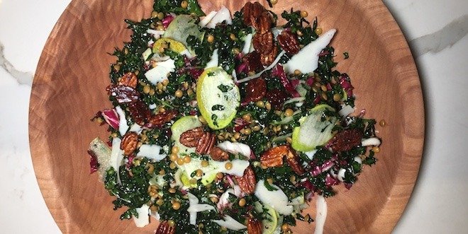 kale lentil radicchio salad