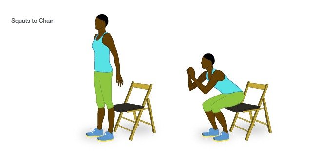 Chair Squats-100 At house train