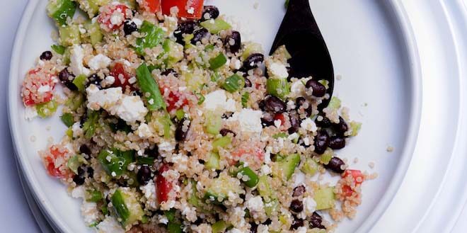 Veg and side feature Quinoa-and-Black-Bean-Salad