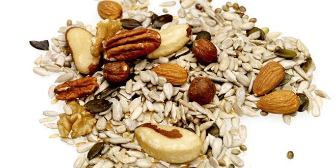 Handful of Mixed Dried Nuts and Seeds nuts and seeds