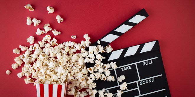 popcorn and clapperboard popcorn