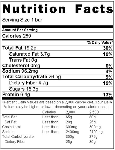 NutritionLabel fudge tahini bars