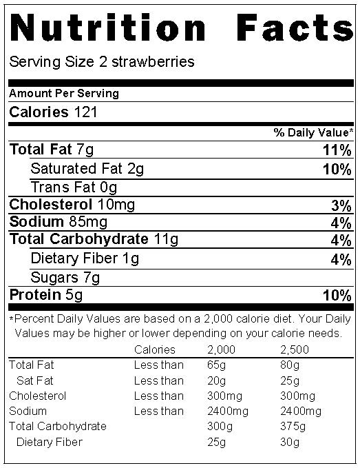 NutritionLabel Strawberry bites NutritionLabel Strawberry bites