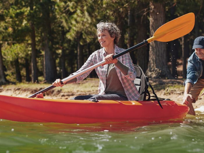 adult in kayak